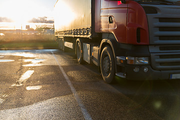 Image showing close up of truck on parking