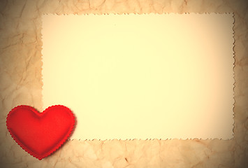 Image showing heart with a blank card