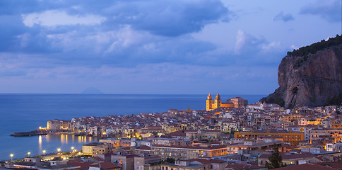 Image showing Cefalu in twilight, Sicily