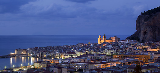 Image showing Cefalu in twilight, Sicily