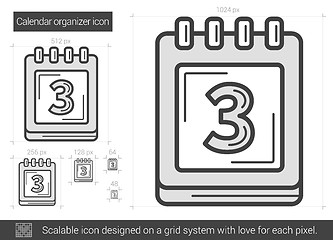 Image showing Calendar organizer line icon.