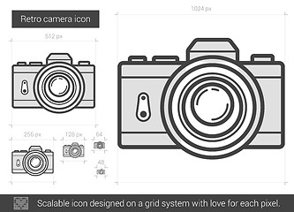 Image showing Retro camera line icon.