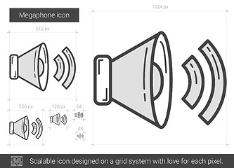 Image showing Megaphone line icon.