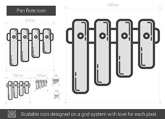 Image showing Pan flute line icon.