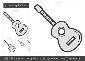 Image showing Acoustic guitar line icon.