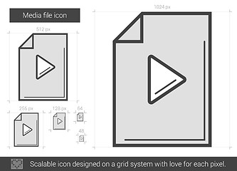 Image showing Media file line icon.