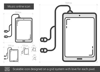 Image showing Music online line icon.