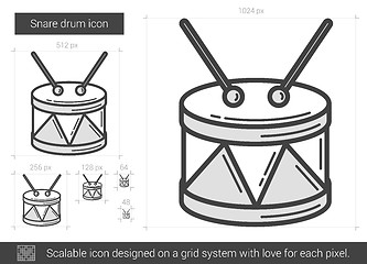 Image showing Snare drum line icon.