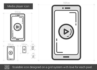 Image showing Media player line icon.