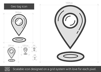 Image showing Geo tag line icon.
