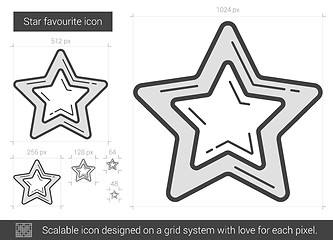 Image showing Star favourite line icon.