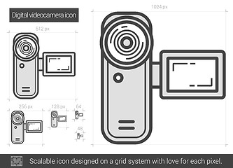 Image showing Digital videocamera line icon.