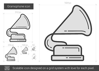 Image showing Gramophone line icon.