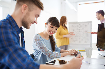 Image showing creative team with tablet pc computer at office