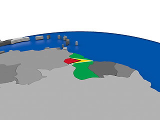 Image showing Guyana on 3D globe