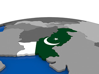 Image showing Pakistan on 3D globe