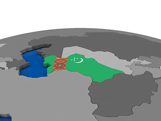 Image showing Turkmenistan on 3D globe