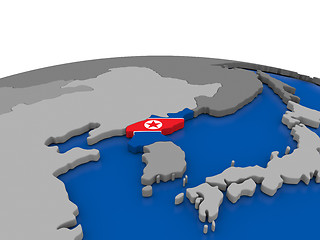 Image showing North Korea on 3D globe