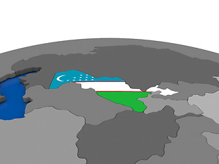 Image showing Uzbekistan on 3D globe