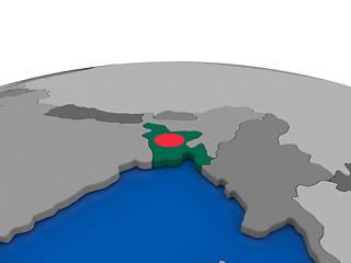 Image showing Bangladesh on 3D globe