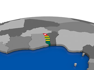 Image showing Togo on 3D globe