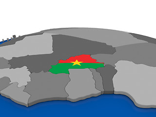 Image showing Burkina Faso on 3D globe