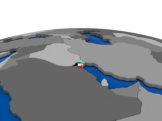 Image showing Kuwait on 3D globe