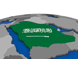 Image showing Saudi Arabia on 3D globe
