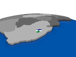 Image showing Lesotho on 3D globe