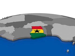 Image showing Ghana on 3D globe