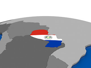 Image showing Paraguay on 3D globe