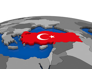 Image showing Turkey on 3D globe
