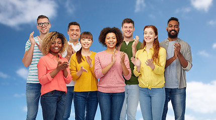 Image showing international group of happy smiling people