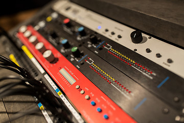 Image showing music mixing console at sound recording studio