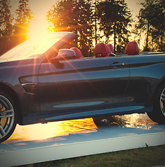 Image showing cabriolet car and the sun