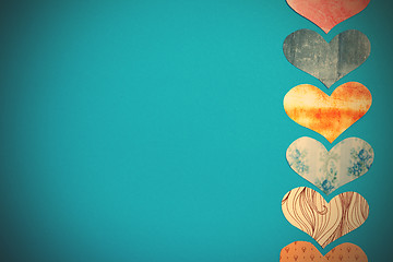 Image showing Textured heart on a blue background