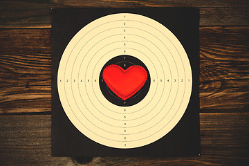 Image showing red heart on shooting target