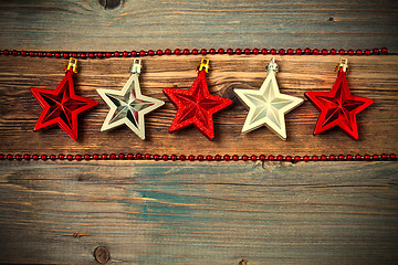 Image showing red and silver stars