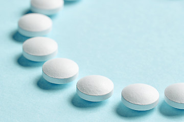 Image showing white pills macro