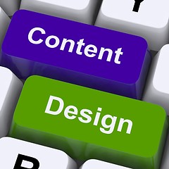 Image showing Content And Design Keys Show Creative Promotion