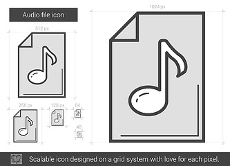 Image showing Audio file line icon.