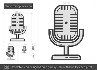Image showing Studio microphone line icon.