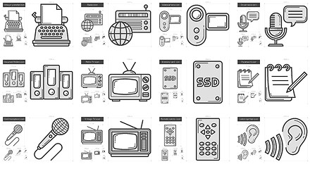 Image showing Journalism line icon set.