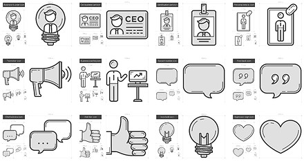 Image showing Human resources line icon set.