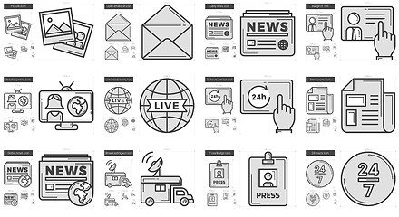 Image showing Journalism line icon set.