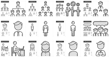 Image showing Human resources line icon set.