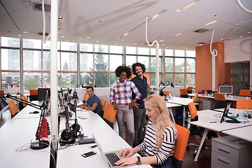 Image showing informal business woman working in the office