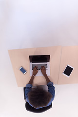 Image showing top view of informal african american Businesswoman