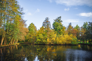 Image showing Autumn scenery with a small lake