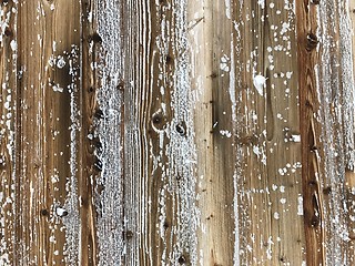 Image showing old wood covered with snow background